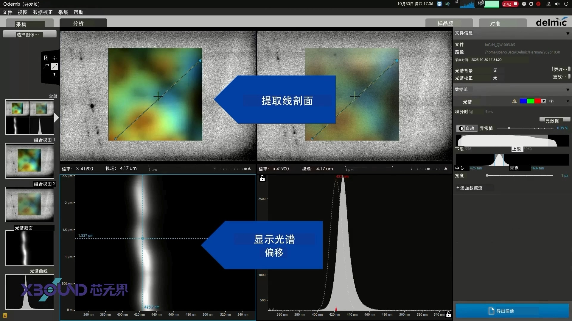 Delmic 高光谱成像工作流程示例